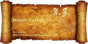 Nasch Zoltán névjegykártya